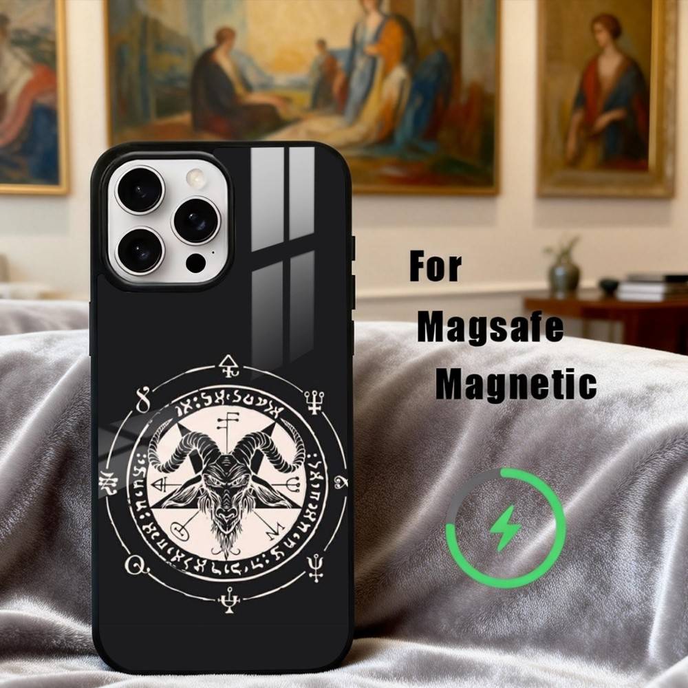 H-Hail S-Satan-N  Phone Case For iPhone 17,16,15,14,13,12,Plus,Pro,Max for Magsafe Magnetic Wireless Charging