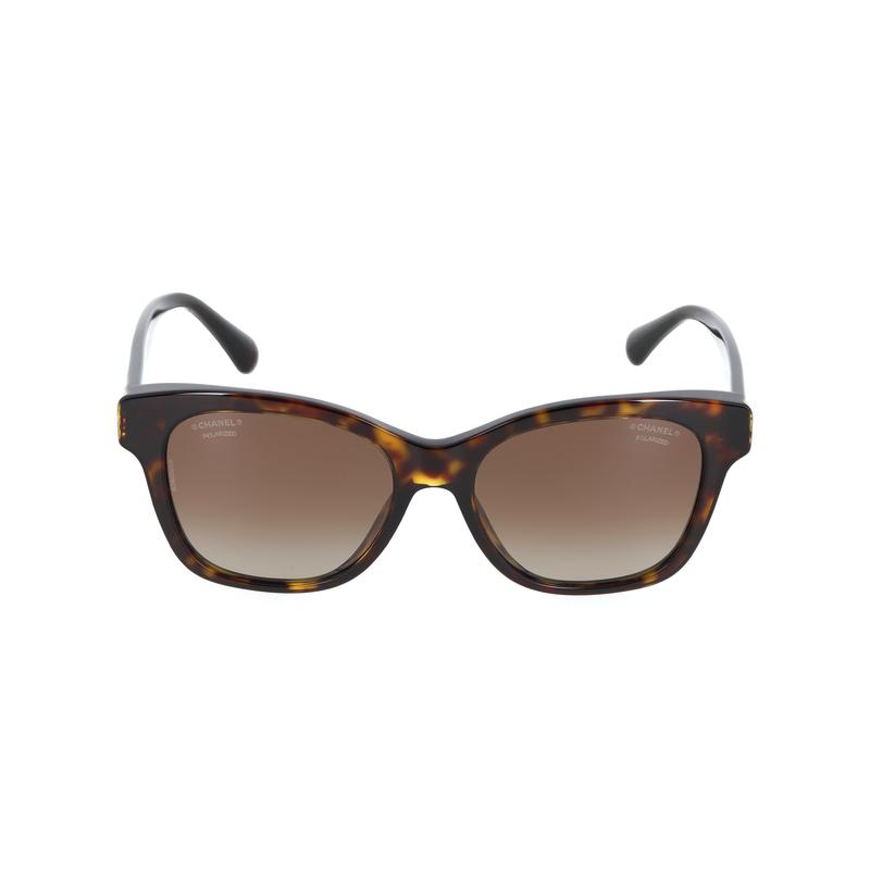 Chanel Simple Casual Fashion Acetate Frame Square Sunglasses Women's Brown