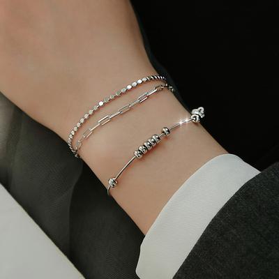 Oval Ball Bracelet for Women Men Vintage Geometric Thai Silver Bracelet Jewelry Gifts