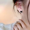 S925 Silver Needle Minimalist Black Stud Earrings: Versatile and Fashionable Niche Jewelry for Women
