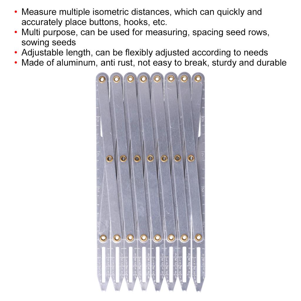 Aluminum Sewing Gauge Adjustable Length Multifunctional Anti Rust DIY Curtain Accessories for Household