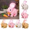 Electronic Simulated Rabbit Toy Bunny Doll Interactive Plush Figures Hopping Robotic Animal Jumping Toys Birthday Gifts For Kids