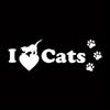 LYKX Cat Lovers I Love Cat Stickers Vinyl Decals Cute Cat Animal Love Vinyl Car Stickers Window Glass