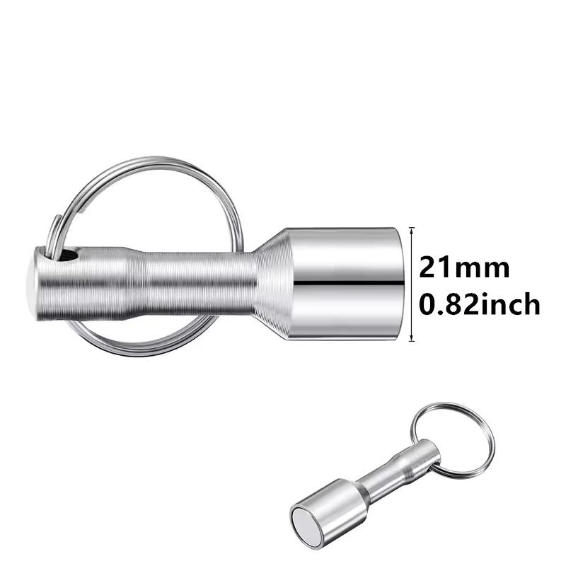 Super Strong Magnetic Pocket Metal Magnet for Detecting Car Keys, Detachable Keychain Ring, Hanging Bracket Hook, Portable Outdoor Tool