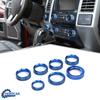 Anillo de Recorte de Botón de Interruptor de Radio AC/4WD/Remolque/Faros de 7 Piezas para F-150 XLT 15-20