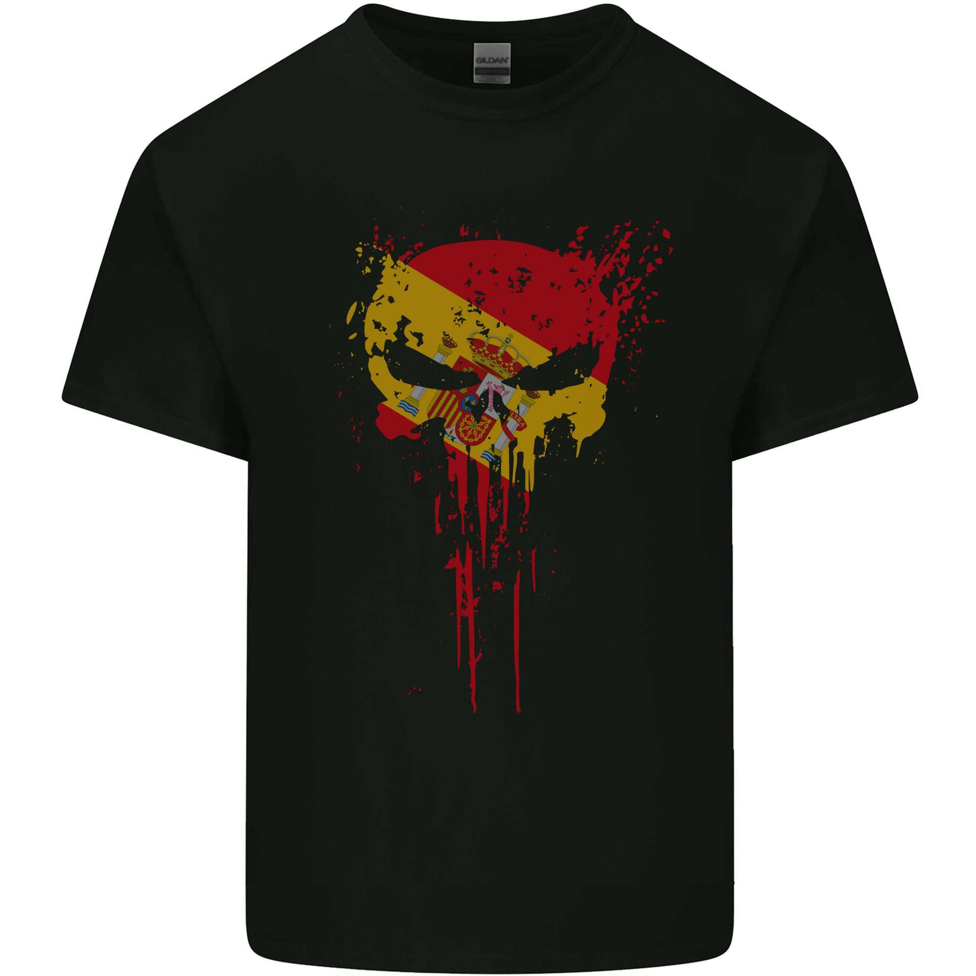 Spain Skull Gym Training Bodybuilding Unisexs Light Cotton TShirt S