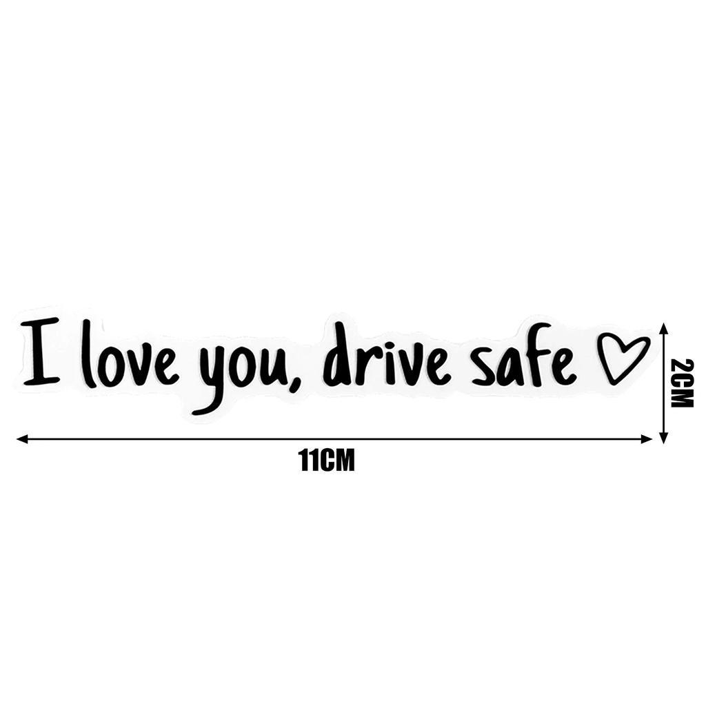 Drive Safe I Love You Adhesive Mirror Decal for Car Rearview Affectionate Reminder Auto Stying Interior Sticker Decoration