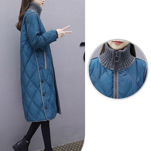 Women's Over-the-knee Jackets, Women's Down Jackets, Mid-length, Large-size Loose and Thick Cotton Jackets