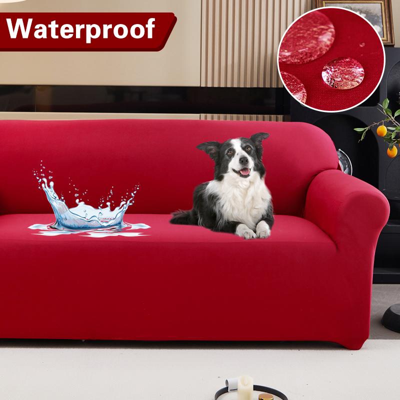Housse de canapé extensible résistante à l'eau 1/2/3/4 places Housse de canapé en forme de L Housse de canapé universelle Protection de meubles Housse 1 pièce