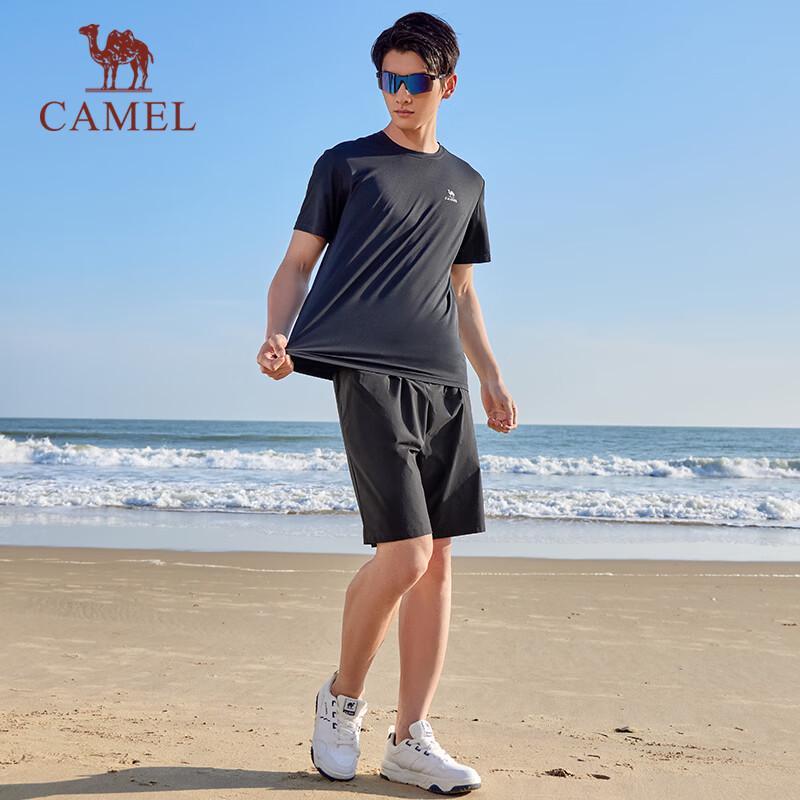 Camel Quick-Dry Running Short Sleeve T-Shirt & Pants Set
