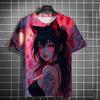 Summer Harajuku Anime Girl Graphic T Shirt For Men 3D Print Fashion Loose Short Sleeve Tops Kawaii Cool Street Style Y2k Tops