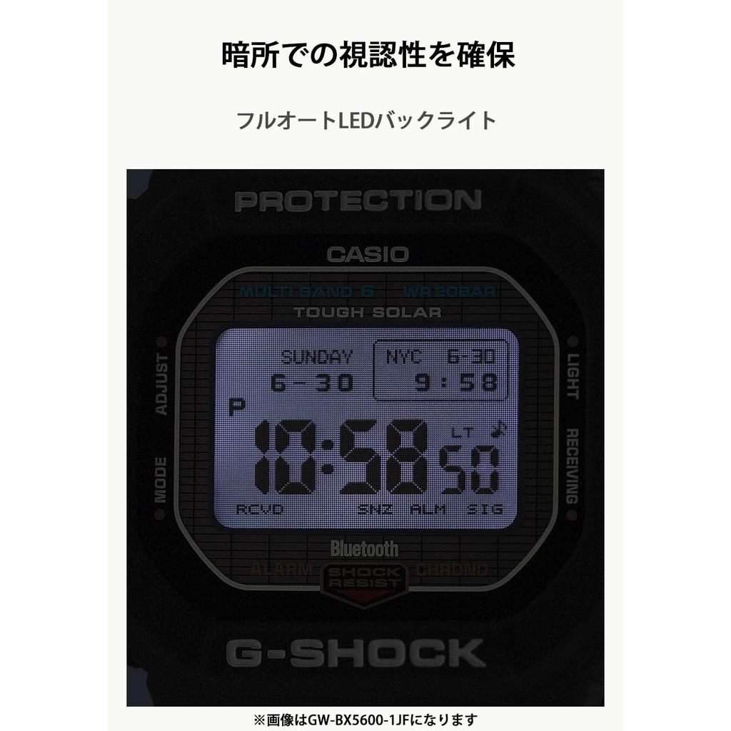 [CASIO] Men's G-Shock Watch, All-Black, Eco-Friendly Material, MIP LCD, Bluetooth, Radio Solar, GW-BX5600-1A1JF, Japan Authentic