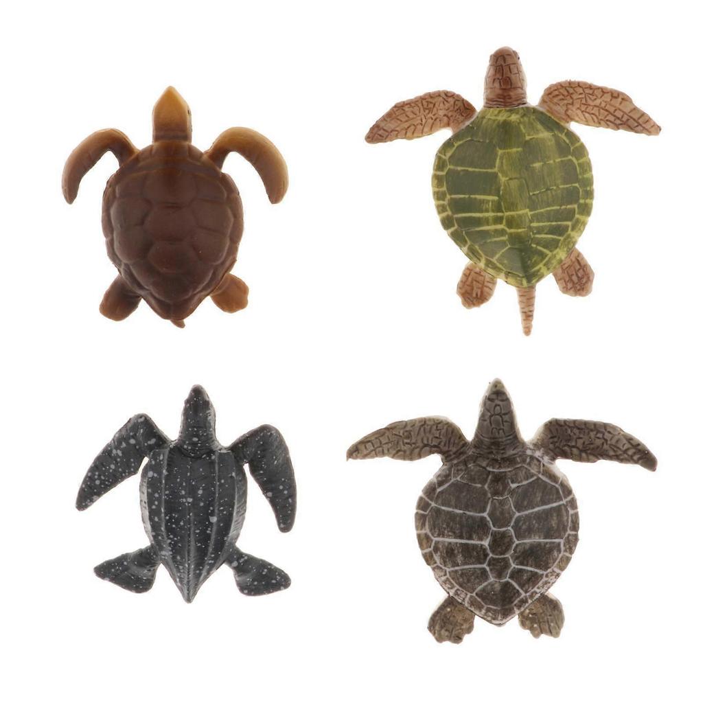 5x 4pcs Turtle Models for Marine Play and Cake Decoration