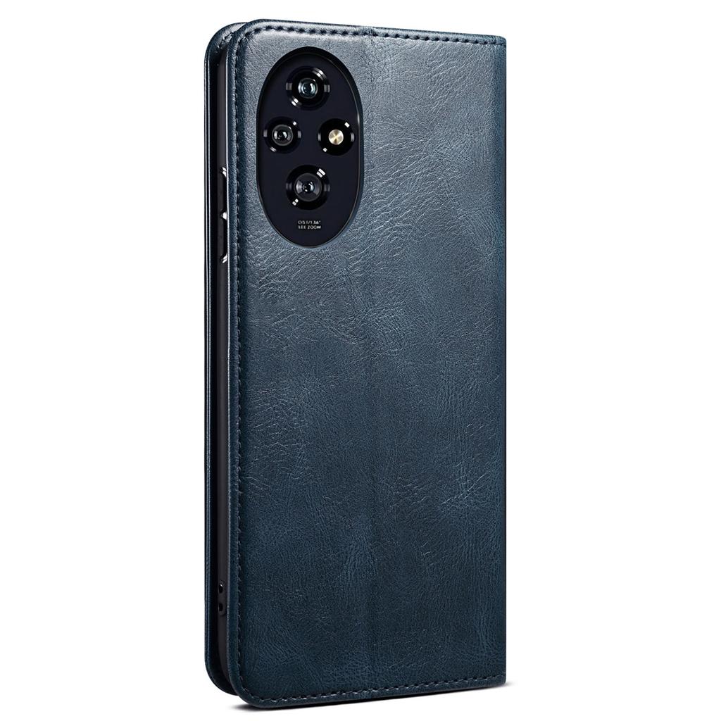 For Honor 200 5G Case Crazy Horse Texture Leather Phone Cover Hidden Magnetic Adsorption