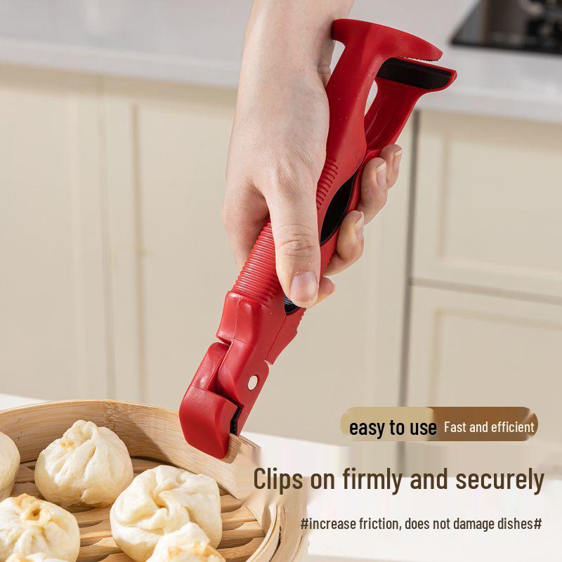 Anti-Scald Silicone Bowl & Plate Clip: Non-Slip, Dual-Use Kitchen Tongs