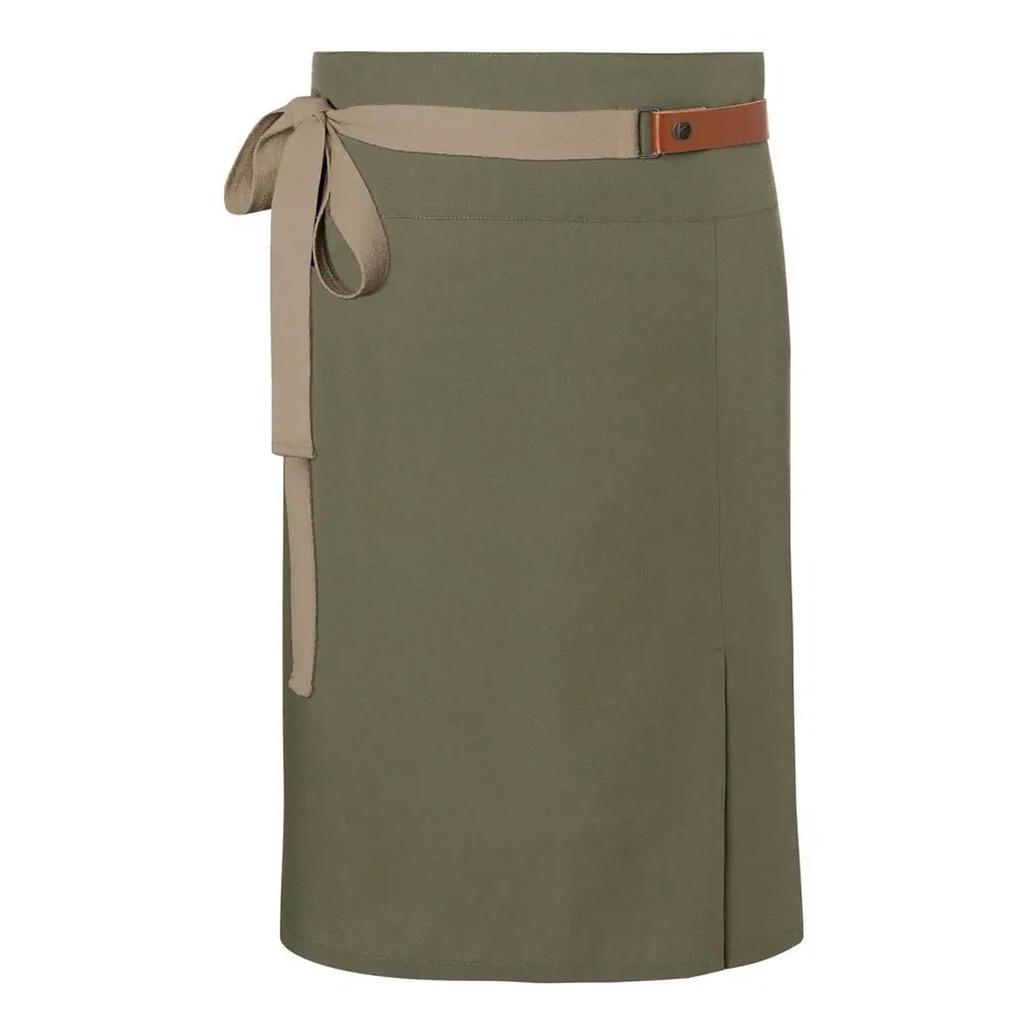 Green-Generation Leather Detailing Waist Apron