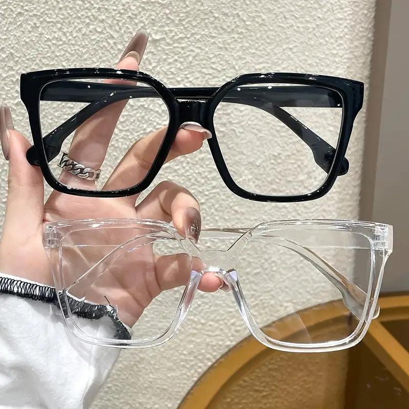 1Pc/2Pcs/3Pcs/4Pcs Elegant, Simple and Stylish Geometric Glasses with Transparent Lenses, Suitable for Daily Office Reading