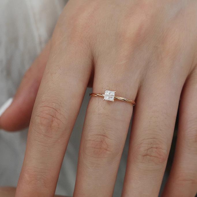 Red Elk S925 Sterling Silver Princess Ring - Fresh, Elegant, and Fashionably Luxurious