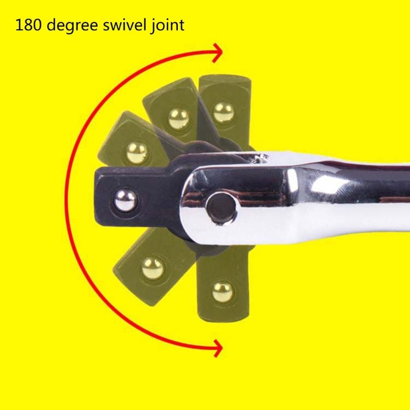 F Handle Socket Wrench Steering Handle 180 Degree Rotating Handles Durable Tool for Mechanics Builder DIY Enthusiasts