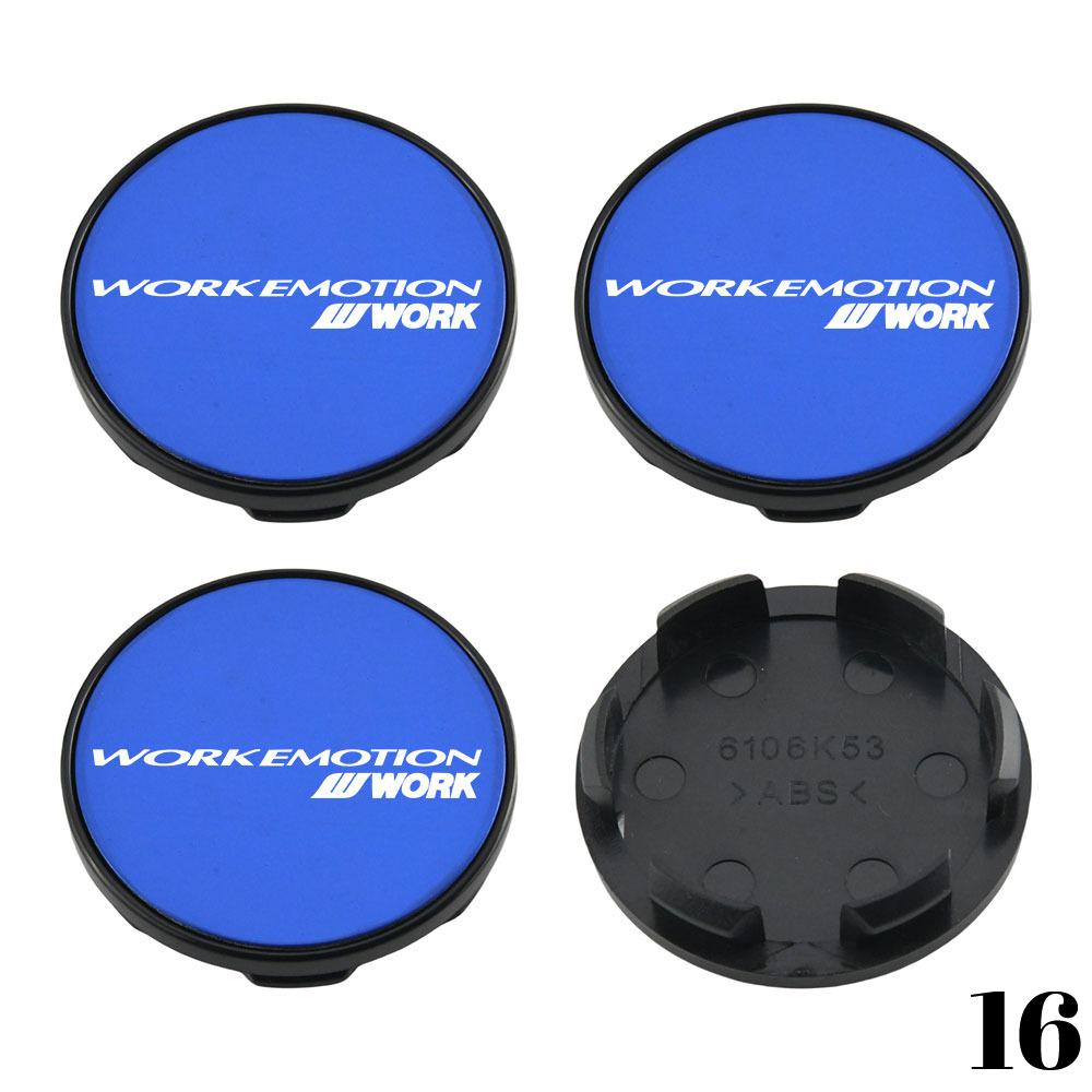 4PCS WORK Center Cap 53mm & 54mm Wheel Caps MEISTER VS EQUIP Emblem Wheel Cover Cap Hubcaps Car Rim Accessories
