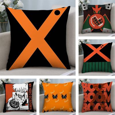 Anime B-Bakugou Katsuki Hero Pillow Case Short Plush Double-sided Print Square Throw Pillow Covers Sofa Home Cushion Decor