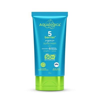 Aqualogica 5 Barrier+ Repair Sunscreen With Avocado&5 Essential Ceramides-50 G|Spf 50 Pa++++|Uva/B&Blue Light Broad Spectrum Protection