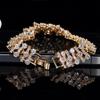 WWJ Nydelig gylden farge Svart Cubic Zirconia brede tennisarmbånd