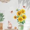 Sunflower Cat Magpie Self-adhesive Wall Stickers Living Room Bedroom Can Remove Decorative Wall Paintings