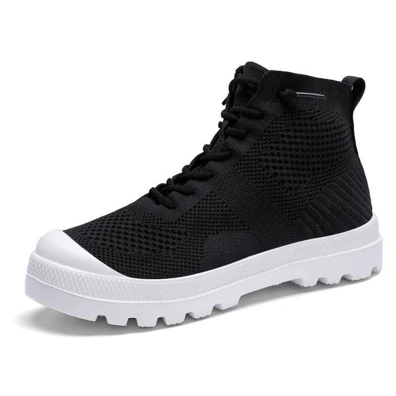 

Summer mesh breathable lightweight high-top tooling shoes couple fly-woven socks mesh shoes men s and women s trendy shoes 44