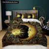 Bohemian Duvet Cover Set Golden Sun Twin Bedding Set Boho Style for Teens Adults Double Queen King Size Polyester Qulit Cover