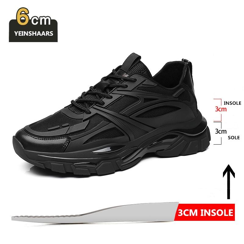 Winter Chunky Erhöhung Sneakers Mann Echtes Leder Mesh Aufzug Schuhe Warme Dicke Sohle Lift Männer Schuhe Erhöhen Einlegesohle 6-8CM