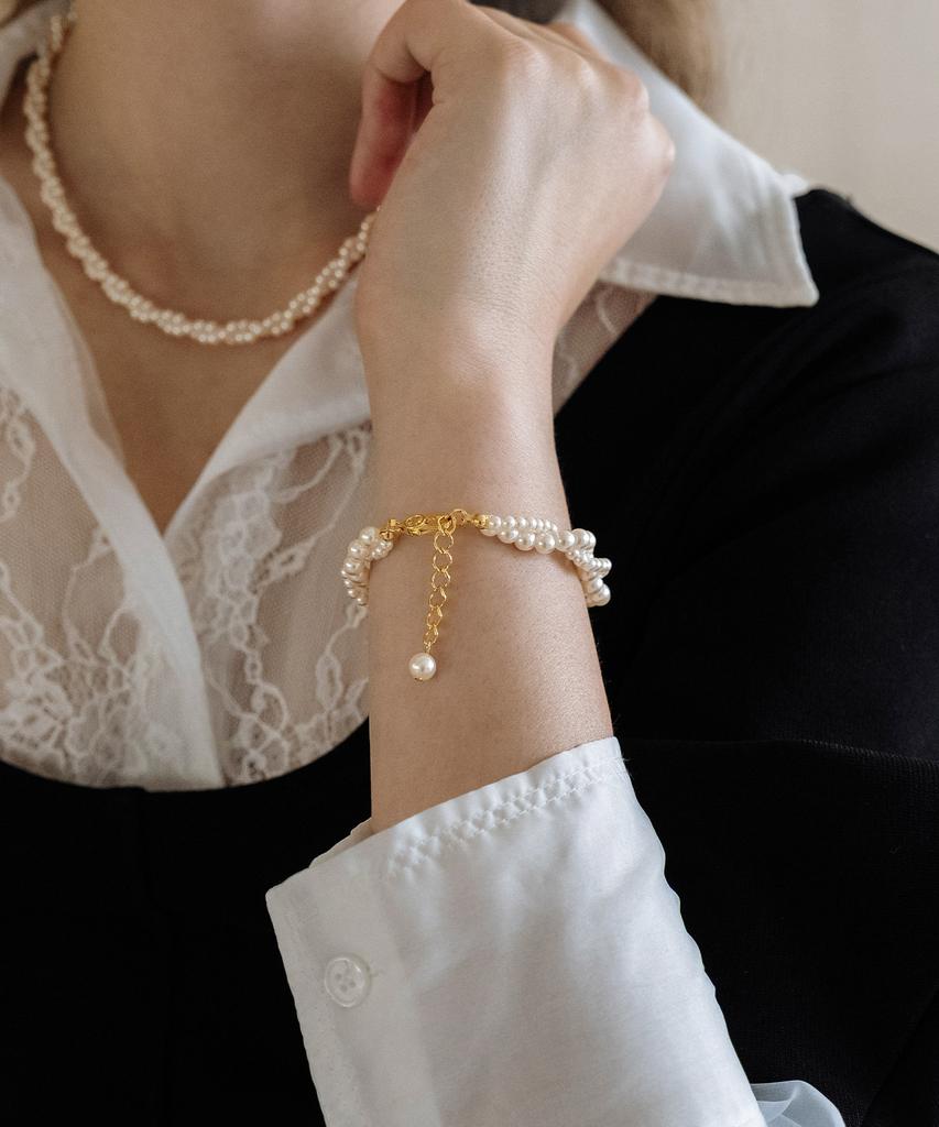 Has En017 Glass Pearl Bracelet (2Colors)