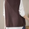 Round Neck Knitted Vest Women Spring Casual Sleeveless Wide Loose Adults