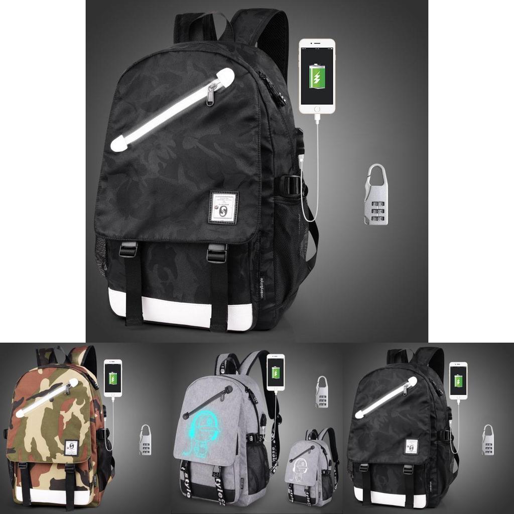 Cartoon Pattern Backpack With Usb Charging For Students And Daily Use