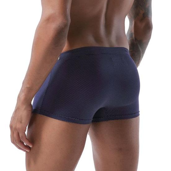 Summer Men Swim Shorts Low-rise Solid Color Beach Tight Swimming Trunks