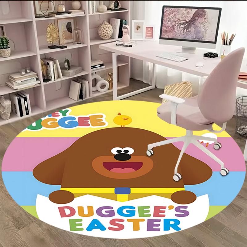 1pc Hey Duggee4 Print Round Carpet Chair Round Carpet Suitable for Bedroom Living Room Home Decorative Carpet