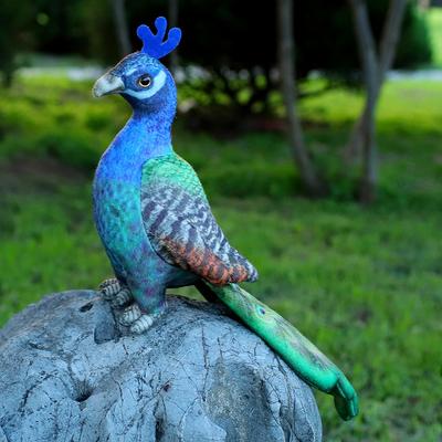 Simulation Blue Crown Peacock Doll Plush Toy Peacock Doll Rag Doll Children'S Gift Photo Props