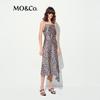 MO&Co. Women's Leopard Print Irregular Hem Backless Dress