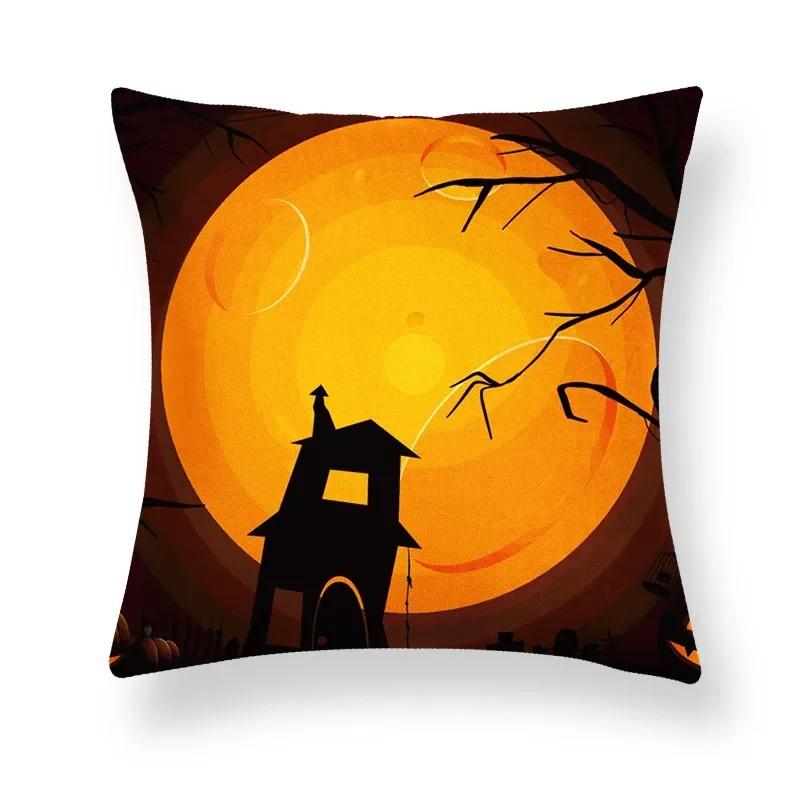 Taie d'Oreiller à Thème d'Horreur d'Halloween, Décoration pour Salon, Bureau, Canapé, Voiture