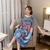Women T-shirt Dress Plus Size Long Dress Cartoon Home Nightdress