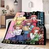 The Quintessential Quintuplets 2D Print Flannel Blanket, Cartoon Characters for Couch Bed, Travel Picnic Nap Blanket_LIAN