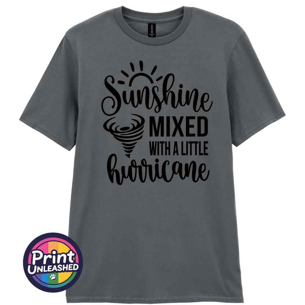 Sassy Slogan TShirt Sunshine Mixed with A Little Hurricane Tee Fun Novelty Gift