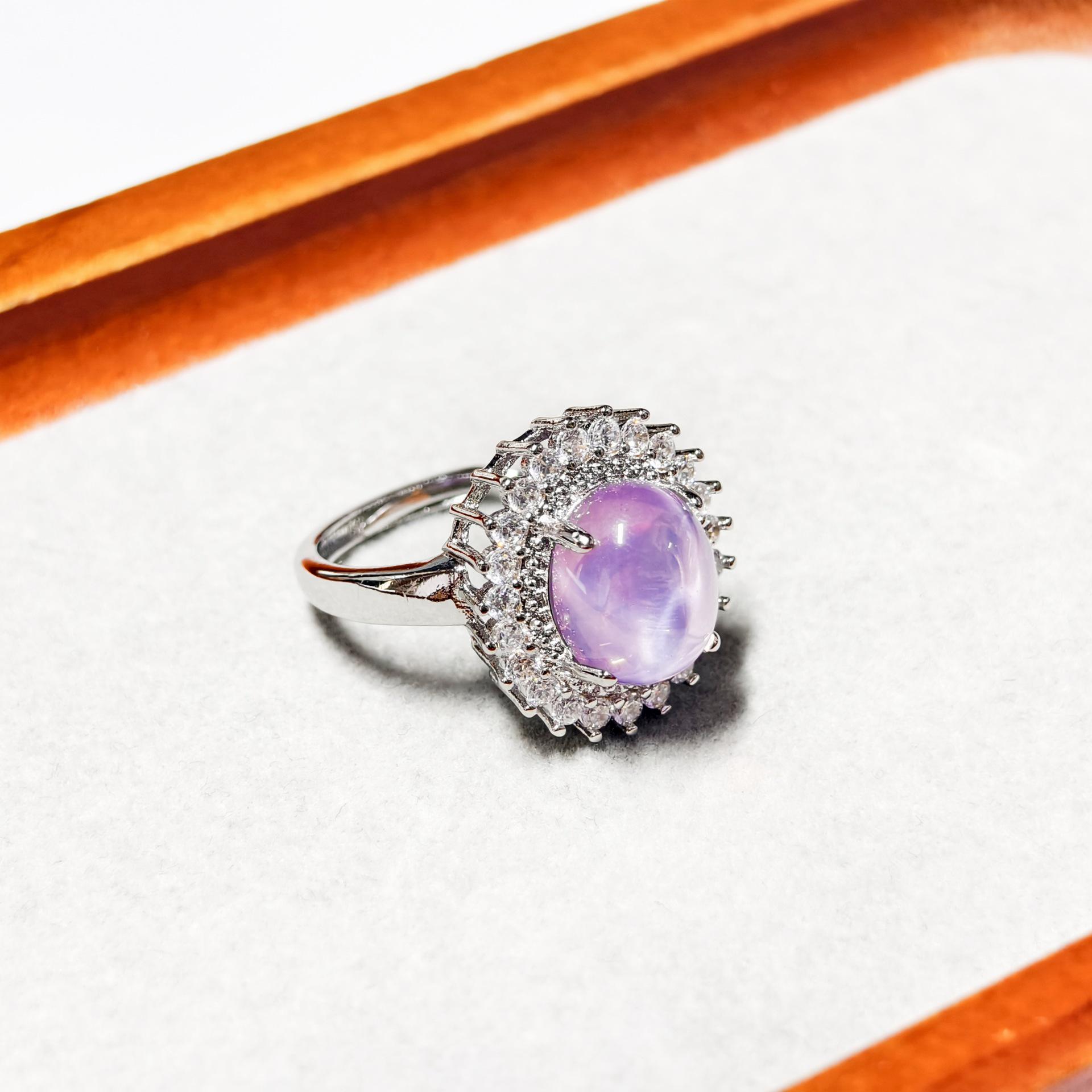 Gesi En Purple Starlight Jewelry Set: Shimmering Fire 3-Piece - Stud Earrings, Ring, Pendant