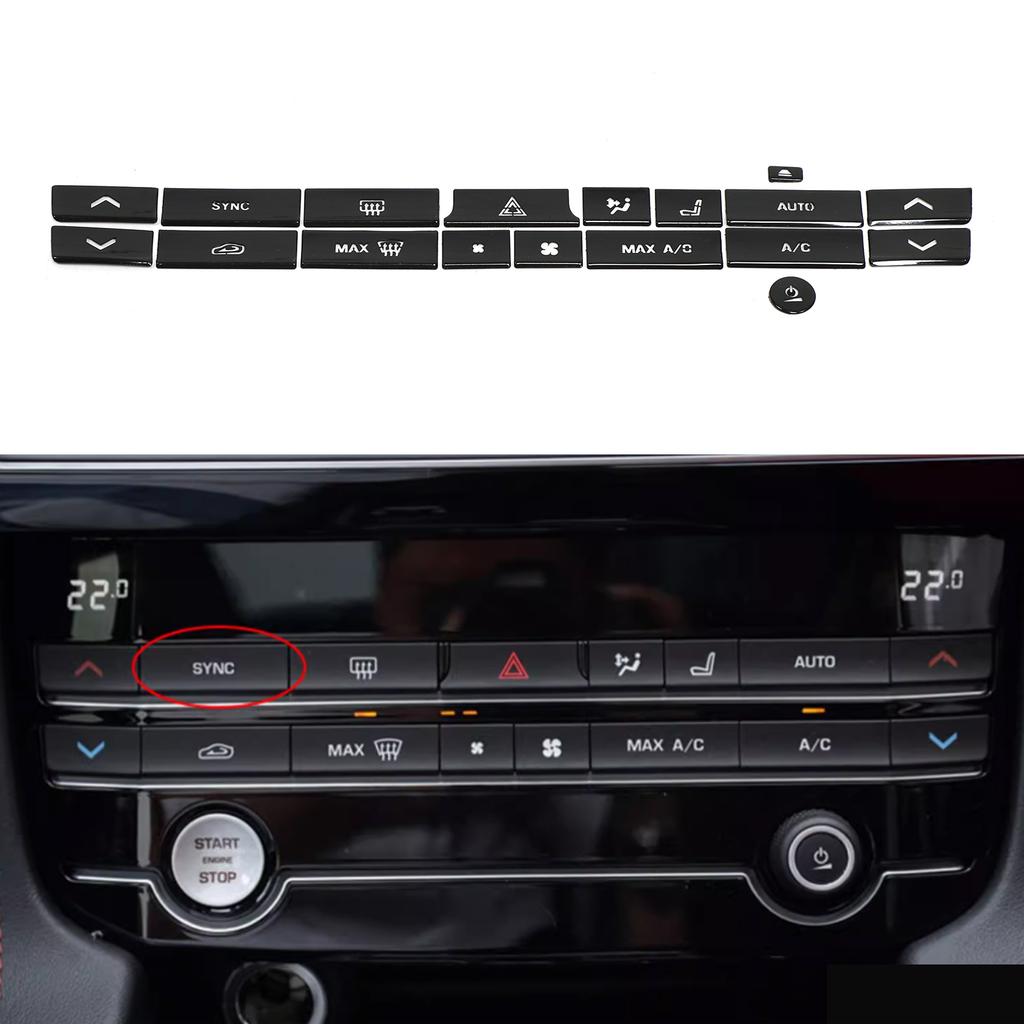 For Jaguar XF XJ 2008- Car AC Gear Switch Repair Decals aluminum alloy Button Stickers Car Accessories Interior