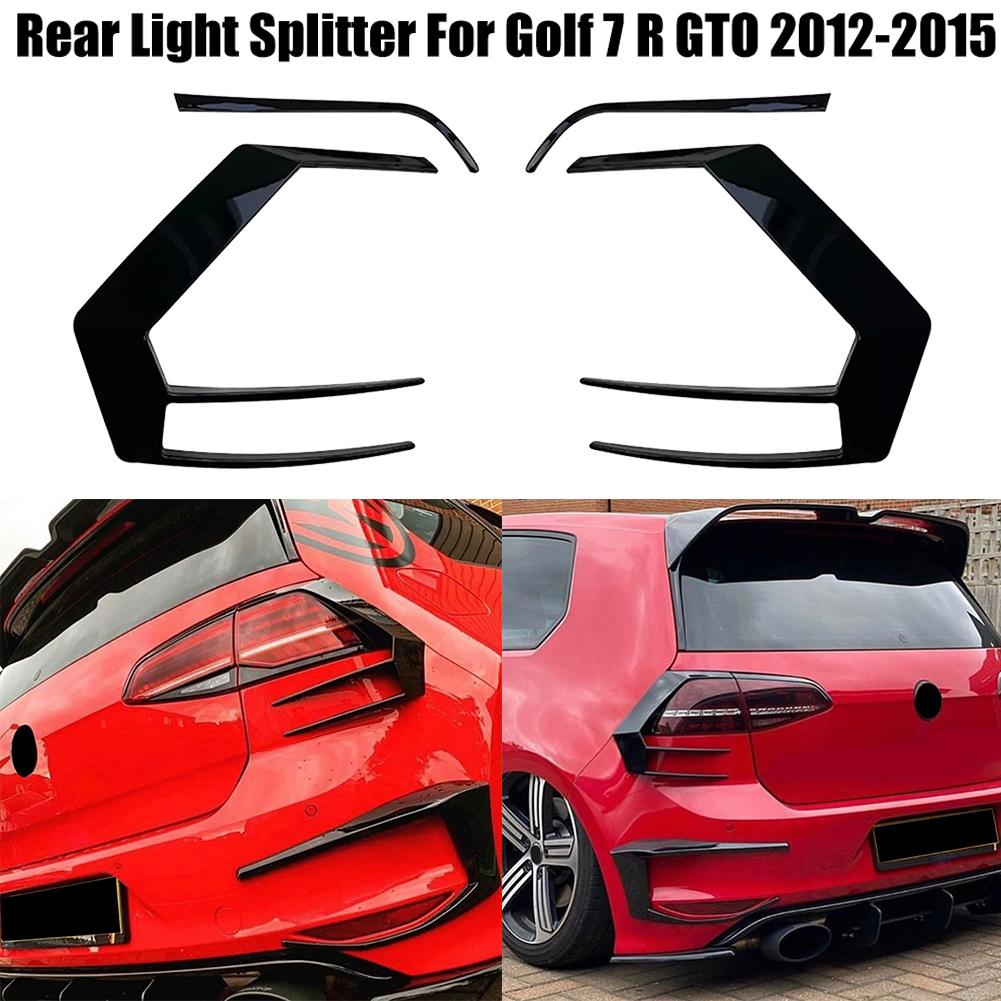 Schwarze Heckspoilerlippe, Rücklichtlampenabdeckung für Golf 7 MK7 2012–2015, Teilezubehör, Schwarz
