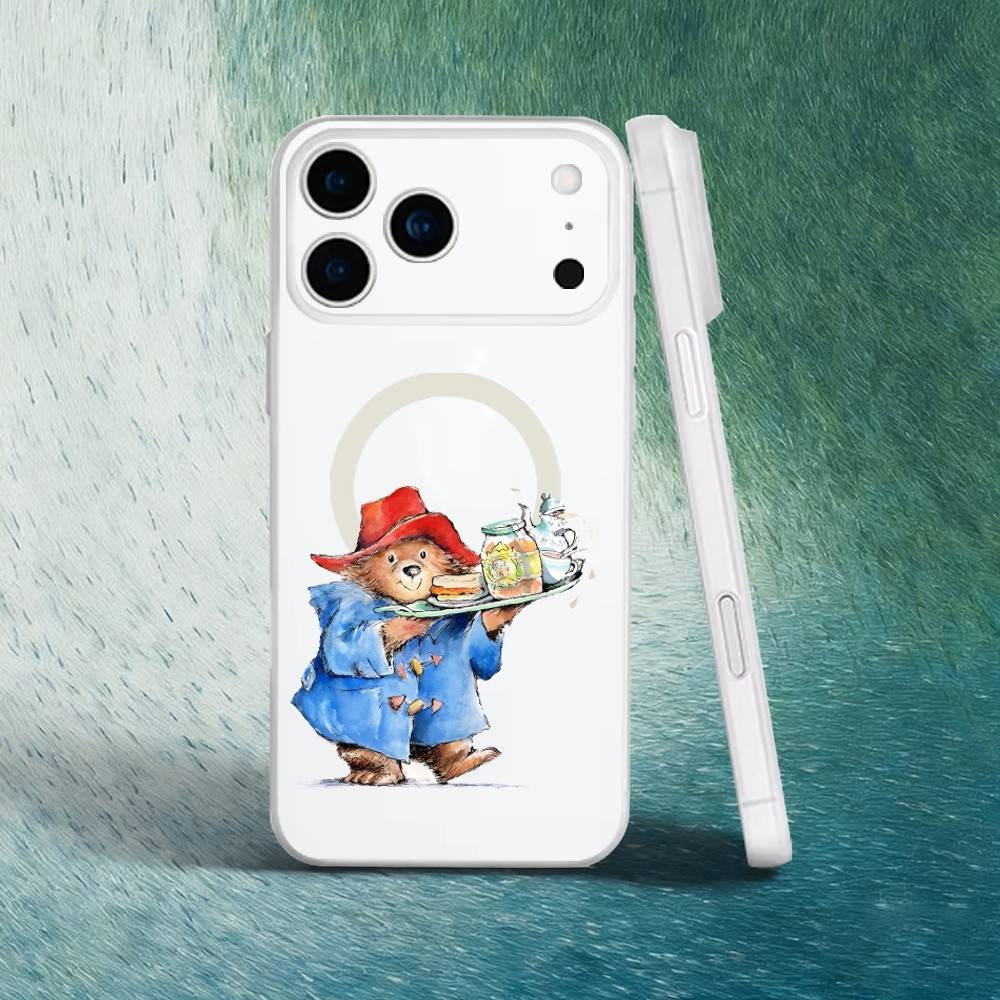 Cute P-Paddington Bear Phone Case For iPhone 17,16,15,14,13,12,X,XS,Pro,Max,Plus,E,Air,Mini with Magsafe Magnetic Slim Frosted