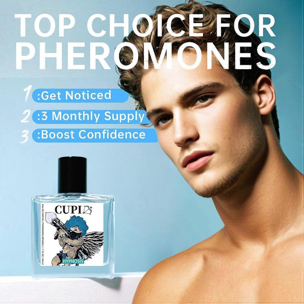 50ml Cupid Hypnosis Pánský feromonový parfém, Prémiová dlouhotrvající kolínská voda pro přitažlivost méně