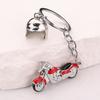 Keychain Pendant Motorcycle Shape Zinc Alloy Key Chain with Electroplated Double Helmet Design Cool Street Style Key Holder Backpack Car Accessory