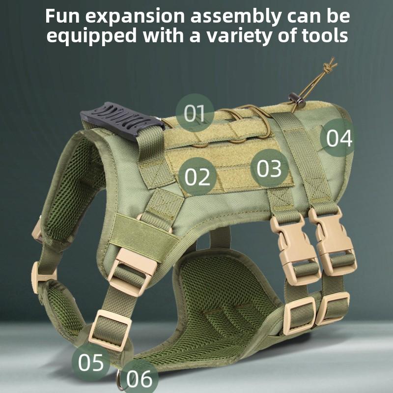 Large Dog Tactical Chest Strap Outdoor Waterproof Explosion-proof Traction Rope Chest Strap Medium and Large Working Dog Vest