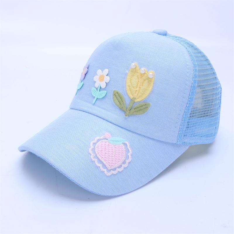 Girls' Spring and Summer Princess Sun Protection Cat Baseball Cap
